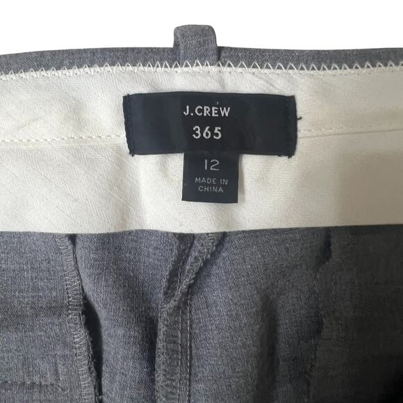 J. Crew 365 Gray Peyton High Rise Wide Legh Cropped Pant Trouser Size 12 - Picture 7 of 9